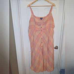 Torrid dress size 3 pink peach plaid